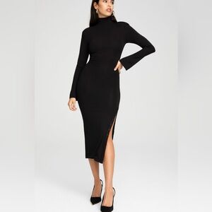 NWT GOOD AMERICAN mock neck midi dress